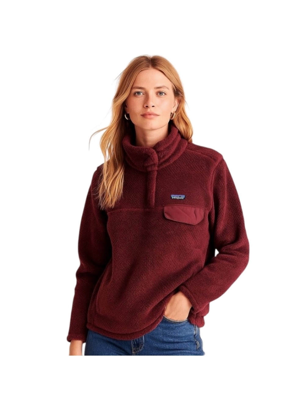 Patagonia Women's Maroon Fleece Re-Tool Half-Snap Pullover